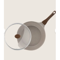 Thermoad Granit Döküm Wok Tava 28 cm vizon